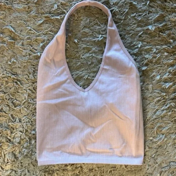 Urban Outfitters Out From Under pink halter crop top - Size M - Picture 2 of 5